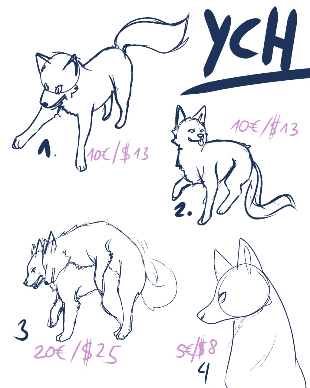 Feral YCH OPEN 4/4 by UkiBenji -- Fur Affinity [dot] net