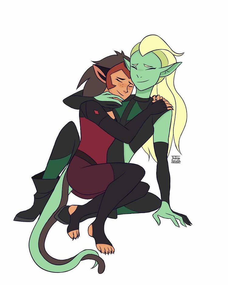 Double Trouble and Catra cuddles by uncertaindevilsaur -- Fur
