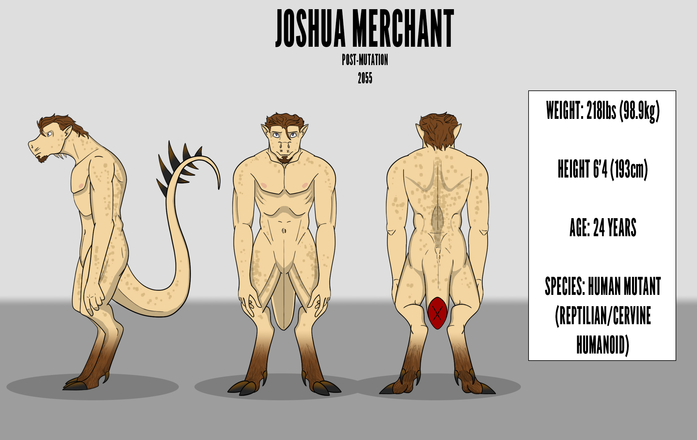 Josh Merchant Ref Sheet (Mutant Apocalypse) (Nude) by UndeadDragon912 --  Fur Affinity [dot] net