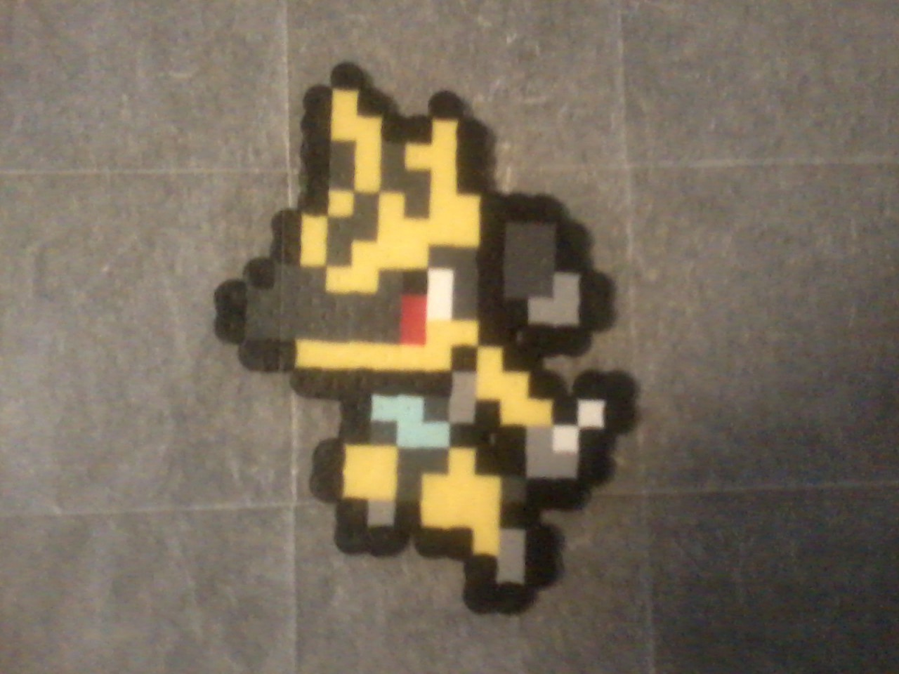 Pokémon pixel perler bead making, ✨ shiny ✨ Lucario!! I love how this