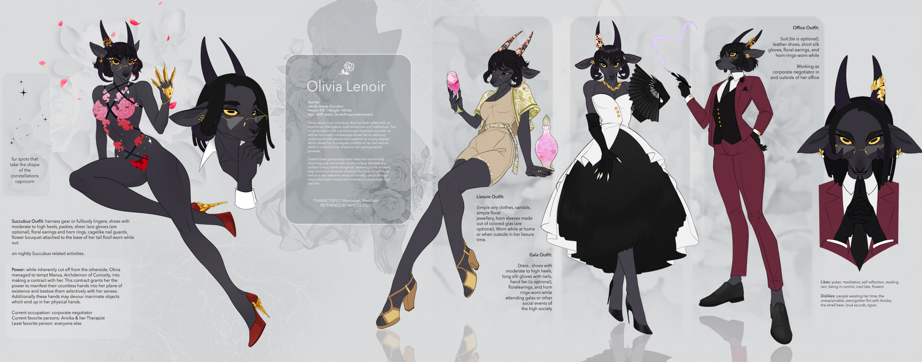 Olivia Lenoir | Reference Sheet By UNKNOWHITER -- Fur Affinity.