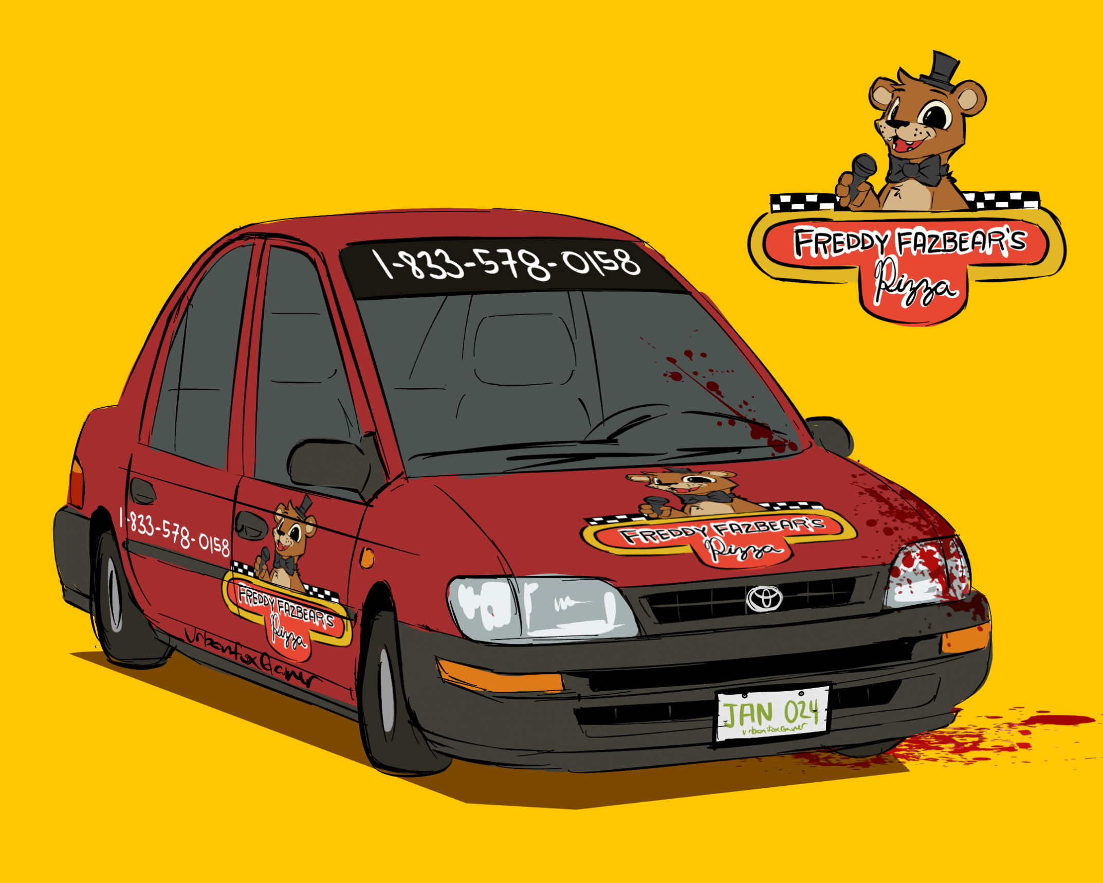 Freddy Fazbear Pizzaria pizza car by UrbanFoxGamer -- Fur Affinity [dot] net