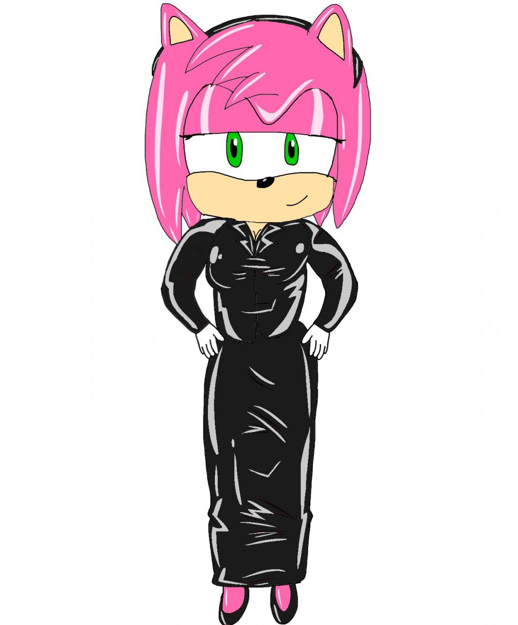 Latex Business Amy Rose (Black) by USADude -- Fur Affinity [dot] net