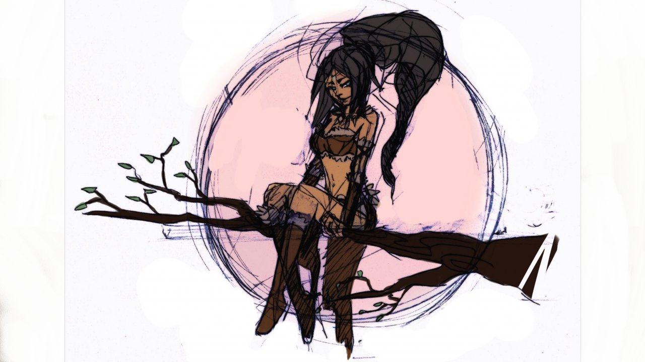 Nidalee Sketch By Vanchamarl Fur Affinity Dot Net