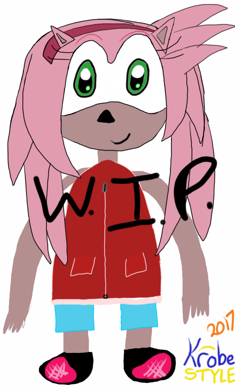 Amy Rose - Full Body WIP (Rough) by VariousStylesOfKrobe -- Fur Affinity  [dot] net