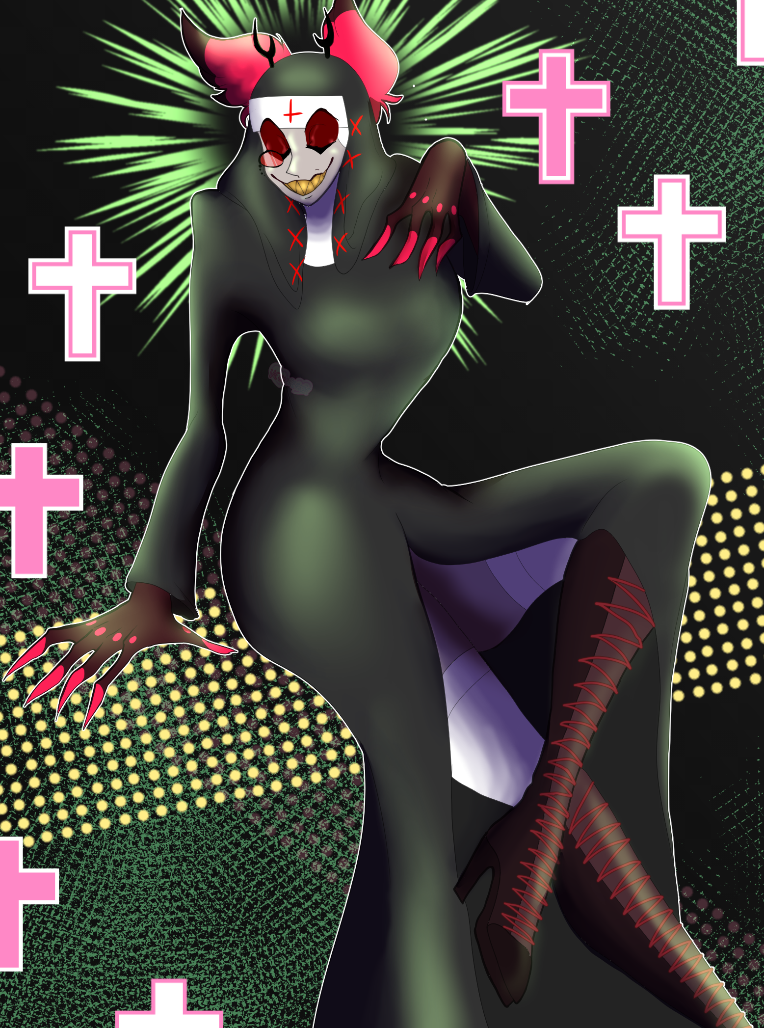 Alastor Nun || HAZBIN HOTEL || FANART by Velveteenie -- Fur Affinity [dot]  net