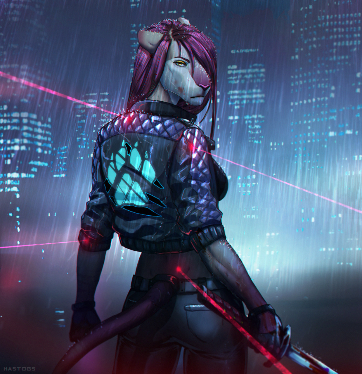 Furry cyberpunk girl фото 5