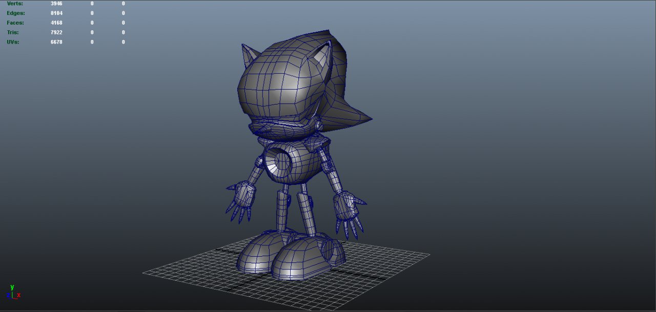 Maya Animation] Mecha Sonic Powers Up 