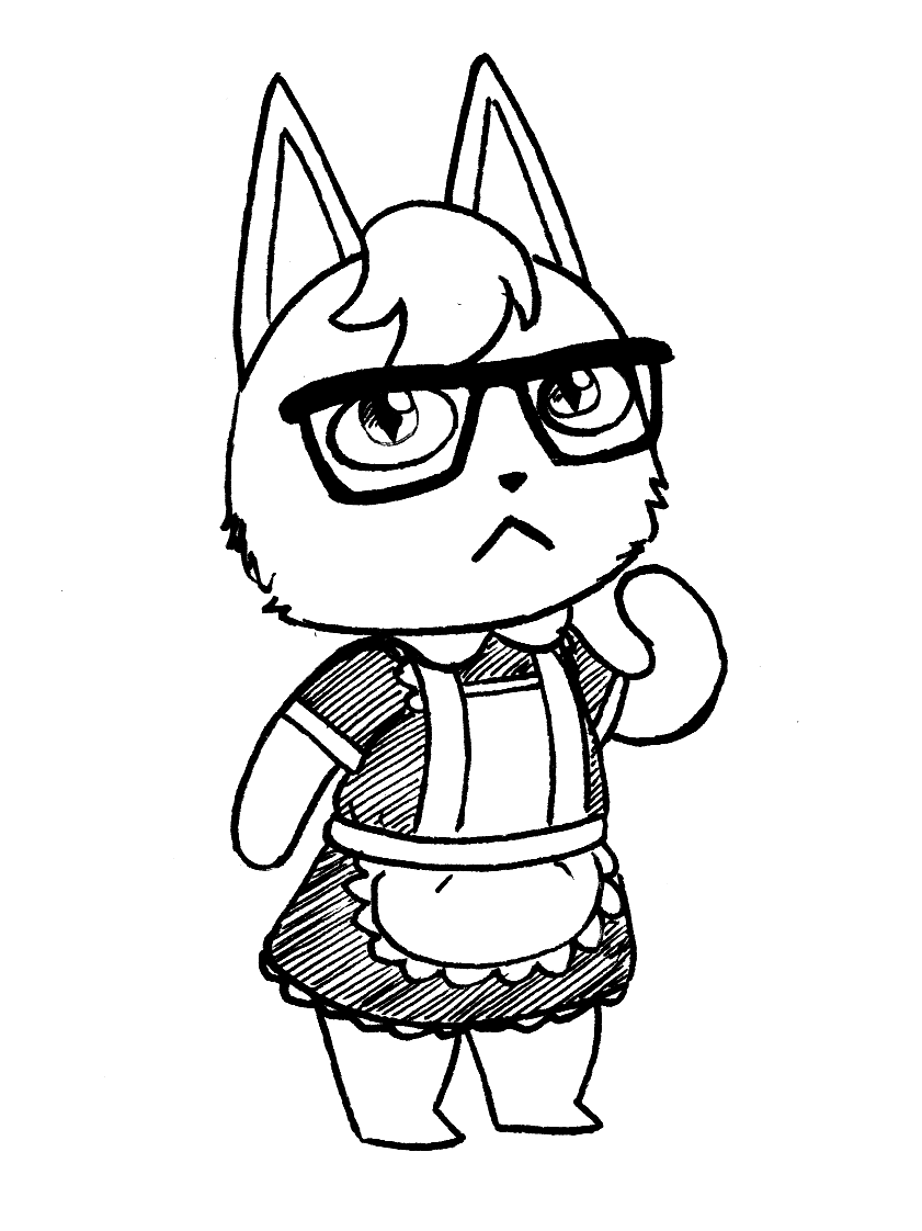 Drawing Raymond from Animal Crossing! 🐈‍⬛