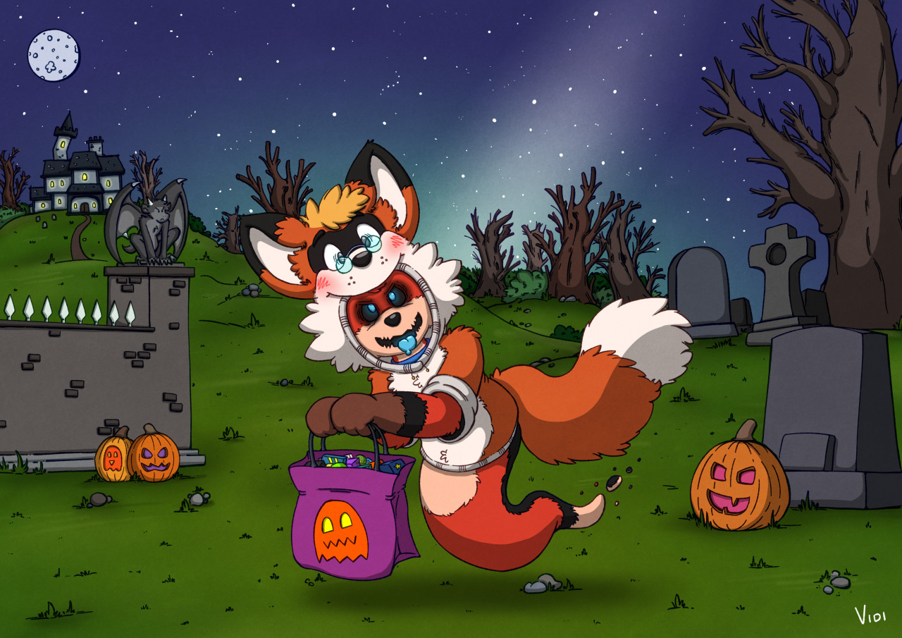 Halloween 2022 Alek & Flint by VidiTheReindeer Fur Affinity [dot] net