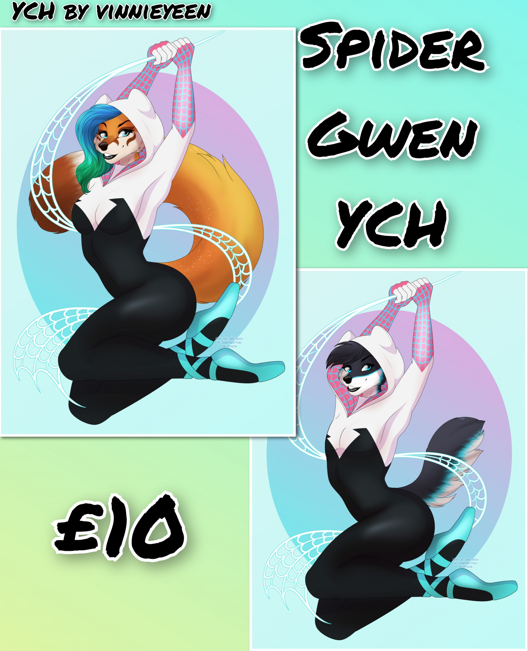 Spider Gwen YCH ✨ Spiderverse Female/Femboy OCs Costume by vinnieyeen --  Fur Affinity [dot] net