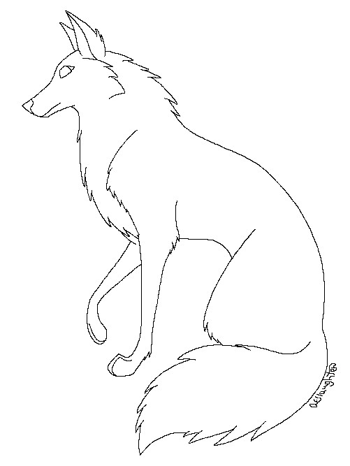 sitting wolf outline