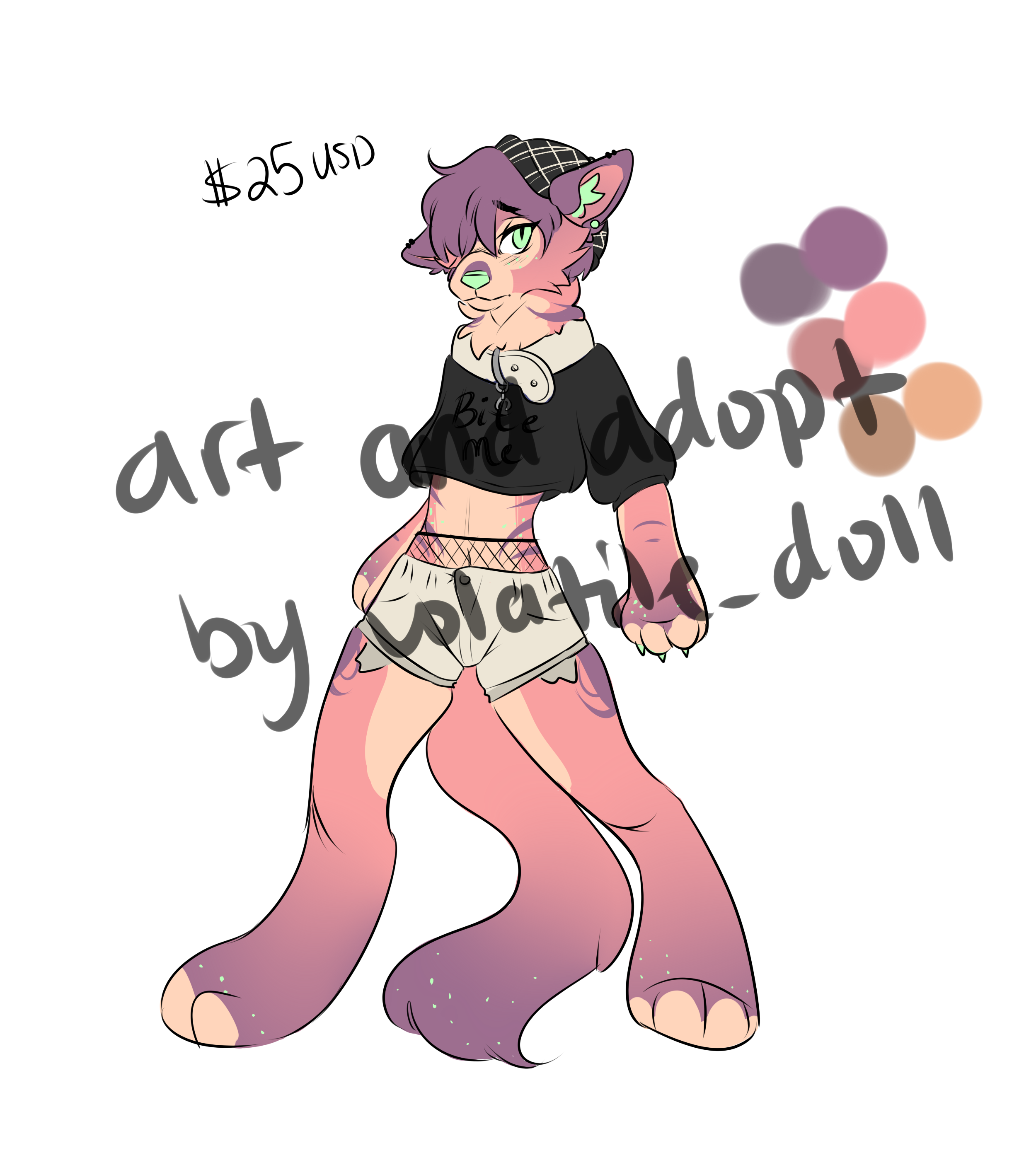 Pastel/Goth Femboy Adopt ($30) by Volatile_doll -- Fur Affinity [dot] net