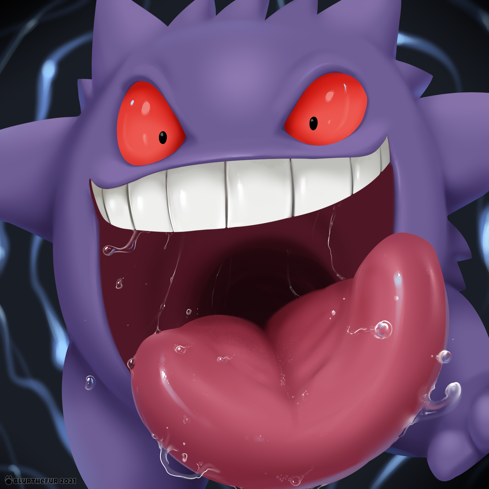 Shiny Gengar White Alternate by StudioFluff -- Fur Affinity [dot] net