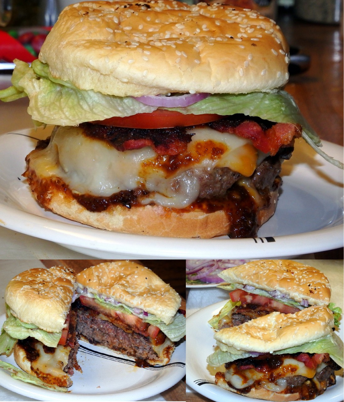 bison burger with bacon