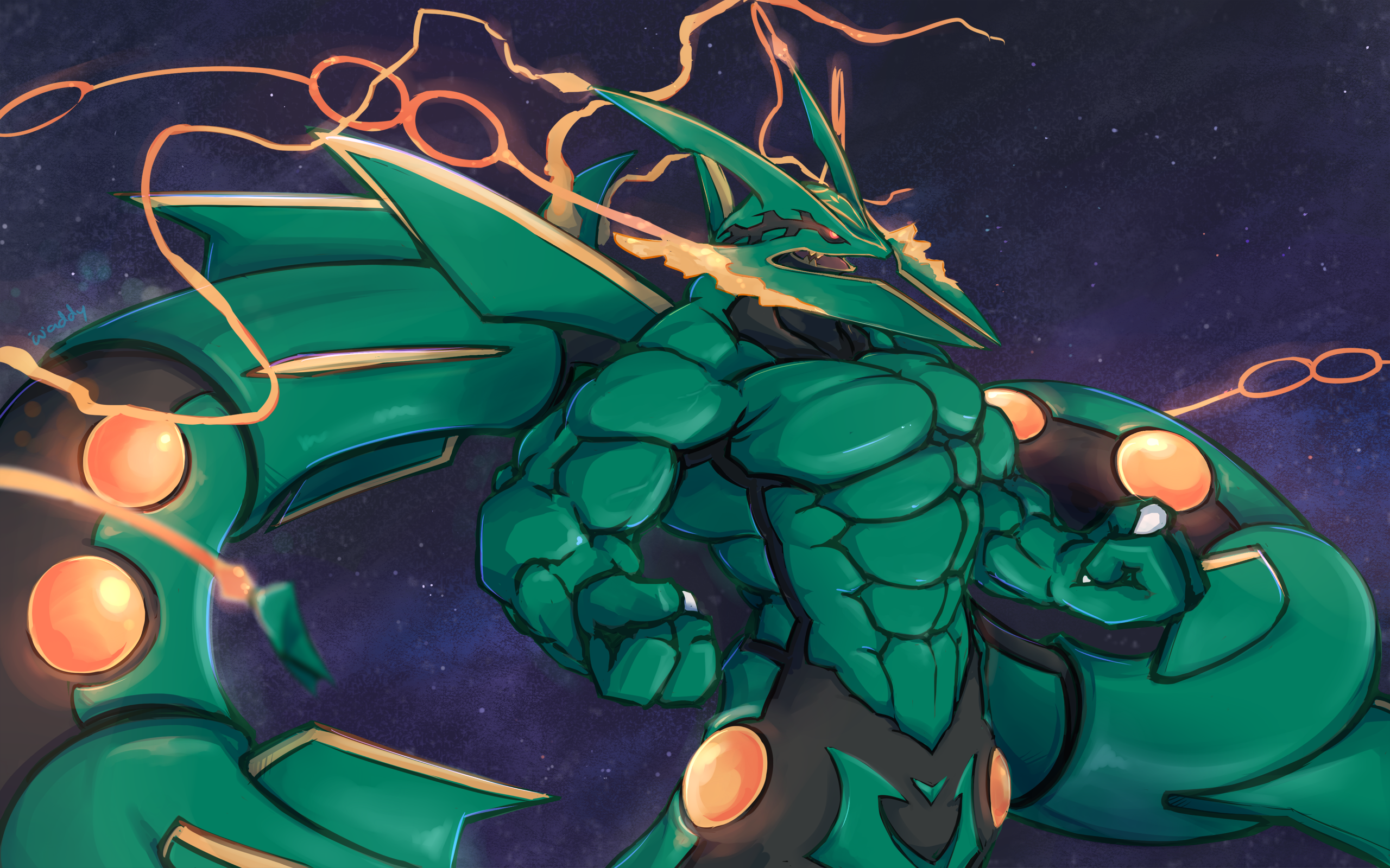 rayquaza, zinnia, and mega rayquaza (pokemon and 1 more) drawn by