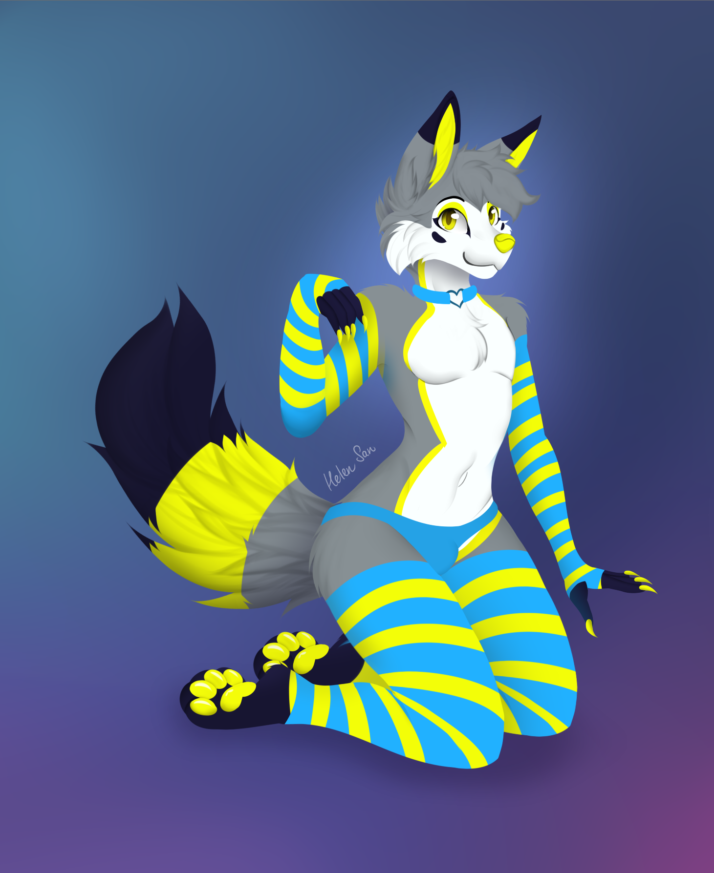 Femboy poses by WafflestheWolfy -- Fur Affinity [dot] net