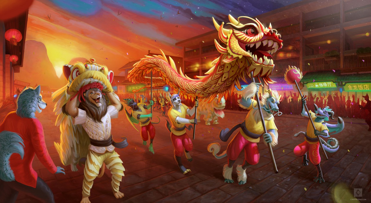 Dragon dance (with Kitty) by WahyaRhiadra -- Fur Affinity [dot] net