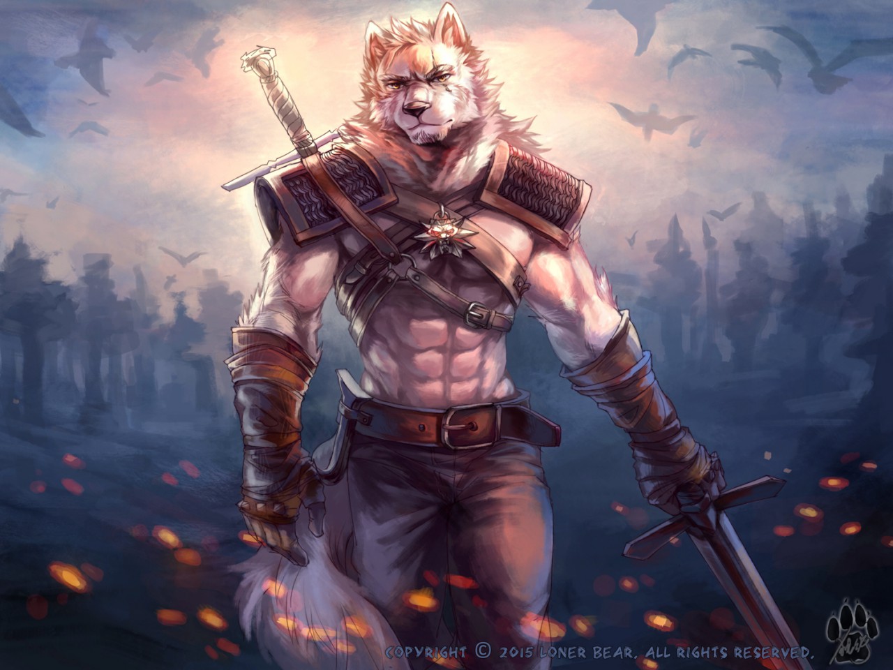 white wolf furry