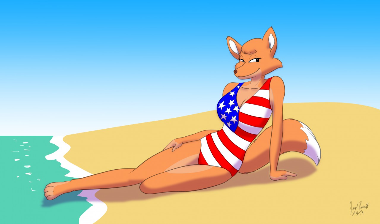 Patriotic Foxy Lady by warpwarp1929 -- Fur Affinity [dot] net