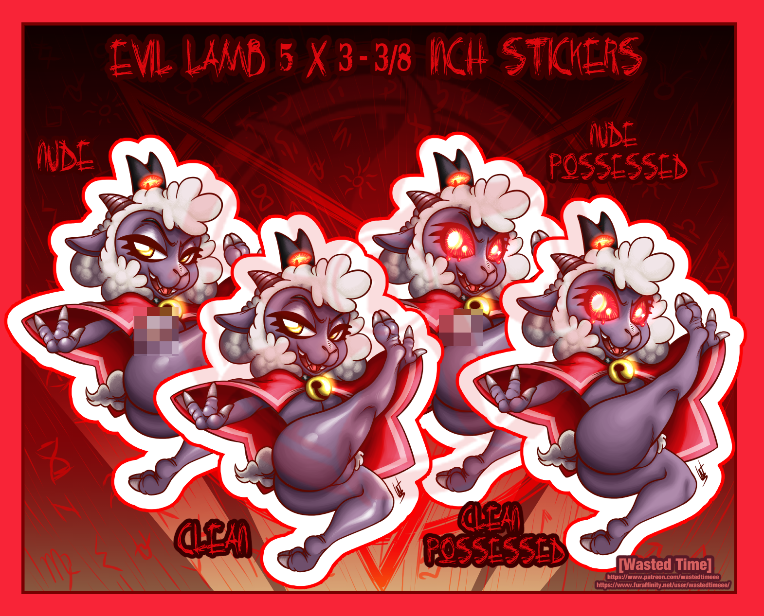 Cult of the Lamb Lamb Sticker Sale! by WastedTimeEE -- Fur Affinity [dot]  net