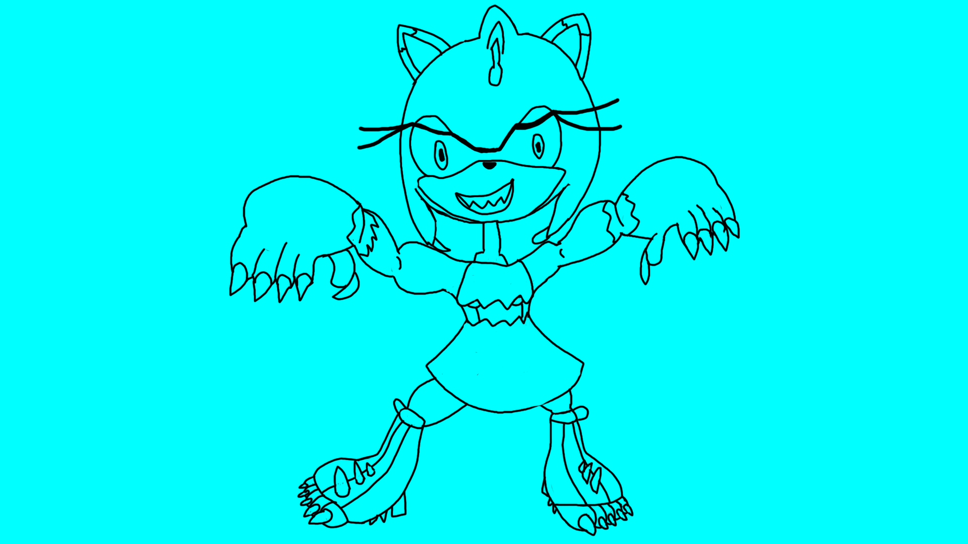 Werehog Amy rose again lineart by Wereboy-Ryan -- Fur Affinity [dot] net