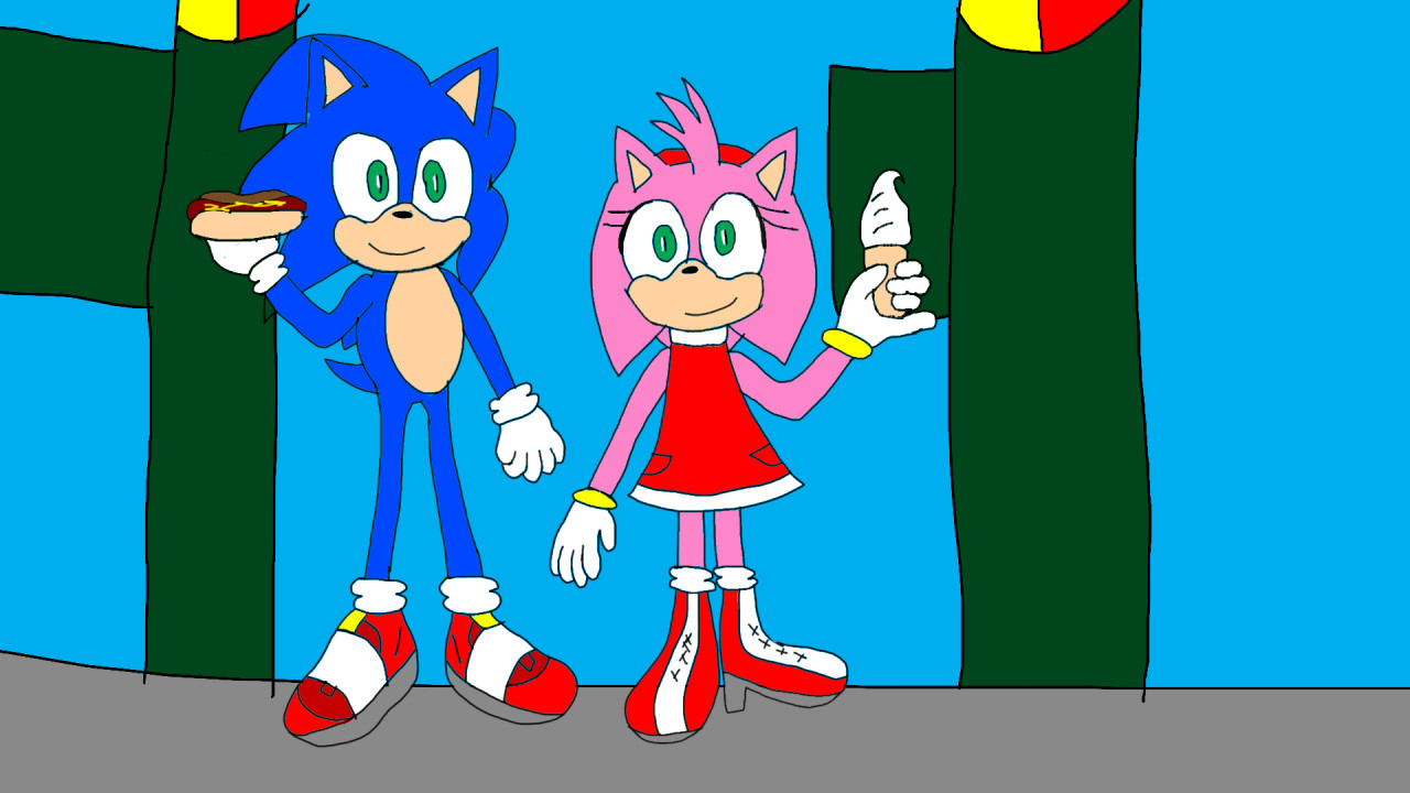 Movie Sonamy at sonic drive in by Wereboy-Ryan -- Fur Affinity [dot] net