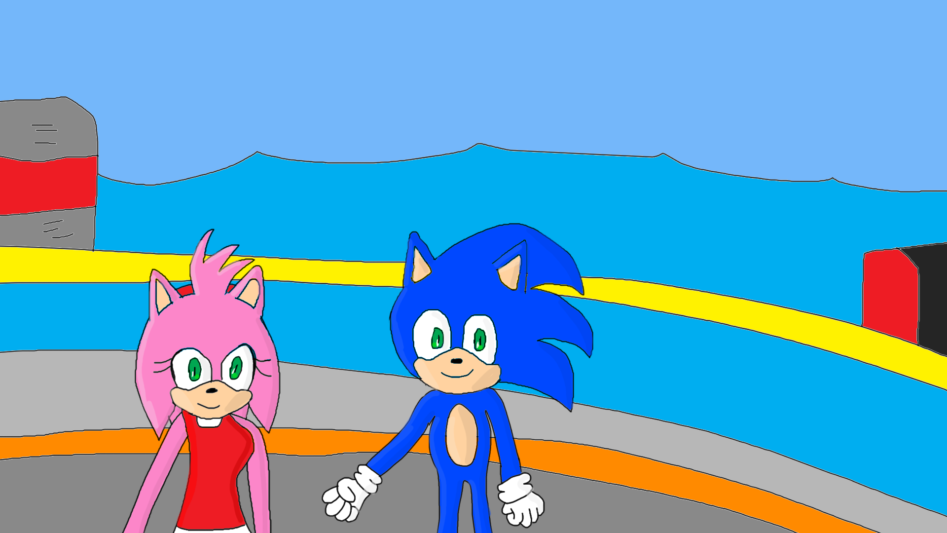 Movie Sonamy at sonic drive in by Wereboy-Ryan -- Fur Affinity [dot] net