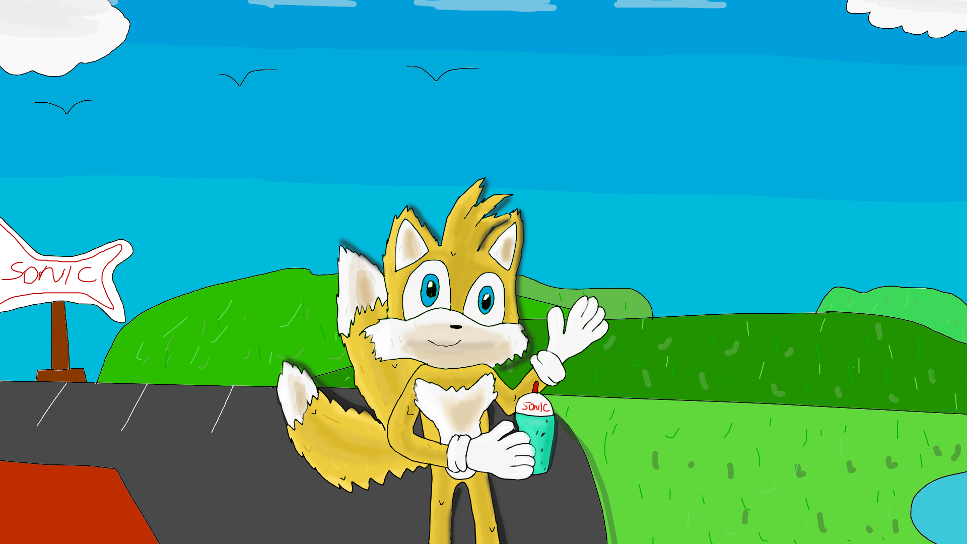 Movie Sonamy at sonic drive in by Wereboy-Ryan -- Fur Affinity [dot] net