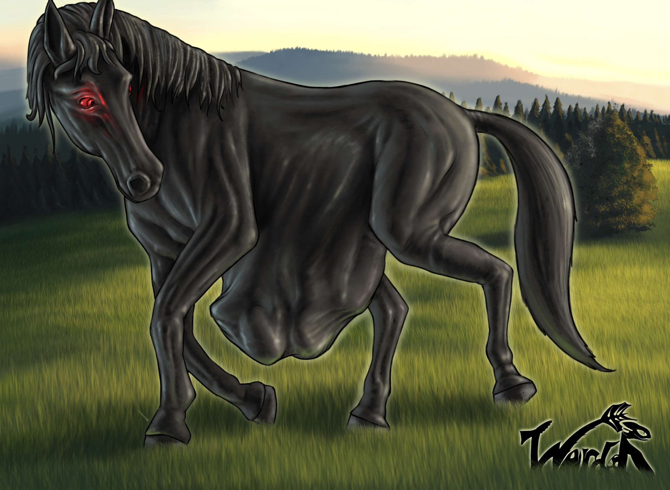 Terror the Friesian horse SFW by Ward0r by WerewolfCZ -- Fur Affinity [dot]  net