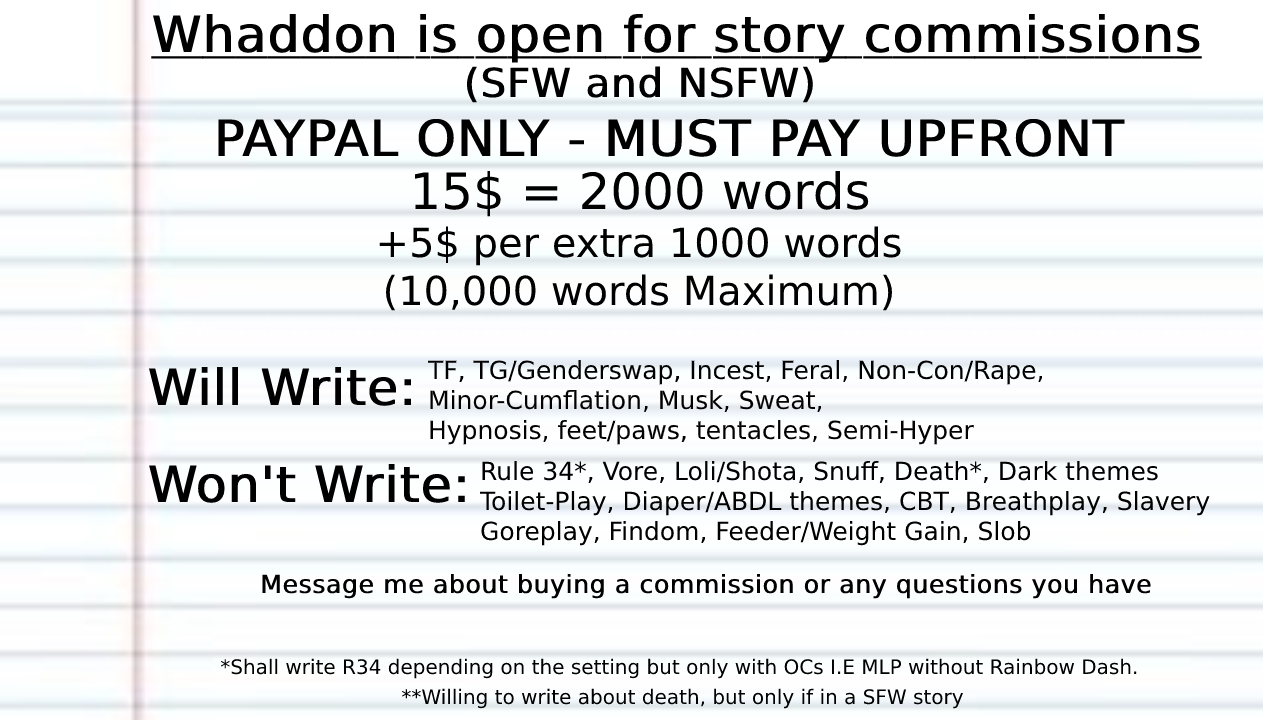 Open for Short Story Commissions by Whaddon -- Fur Affinity [dot] net