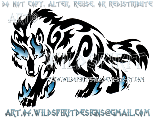 spirit wolf tattoo design