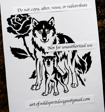 Mother Wolf + Pup With Rose - Tribal Design by WildSpiritWolf -- Fur  Affinity [dot] net