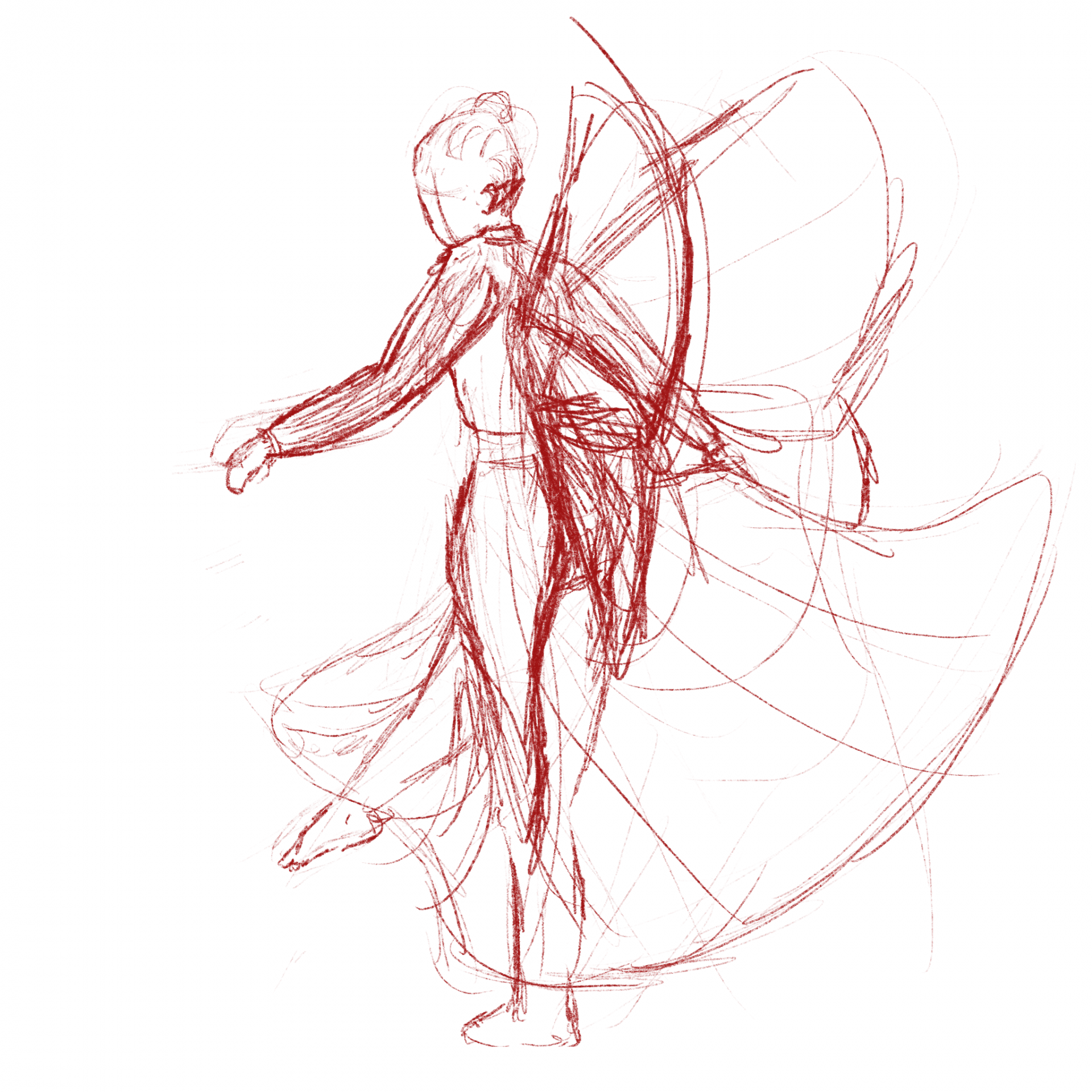 flying fairy sketch