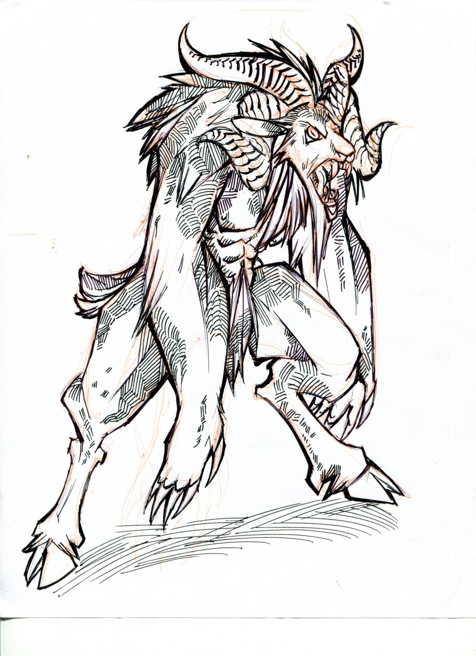 demon goat drawings