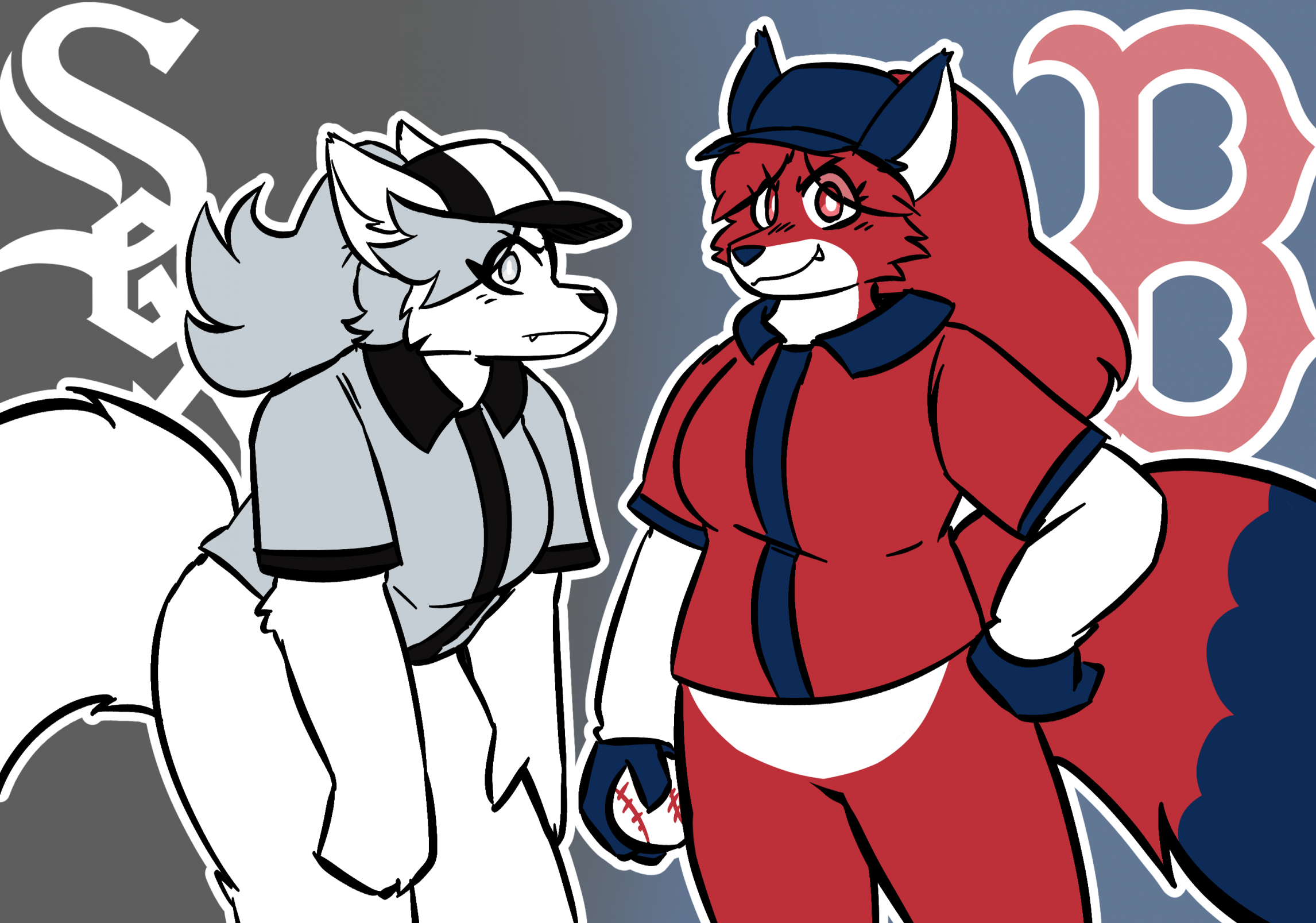 White Fox and Red Fox by WingnutXLV -- Fur Affinity [dot] net