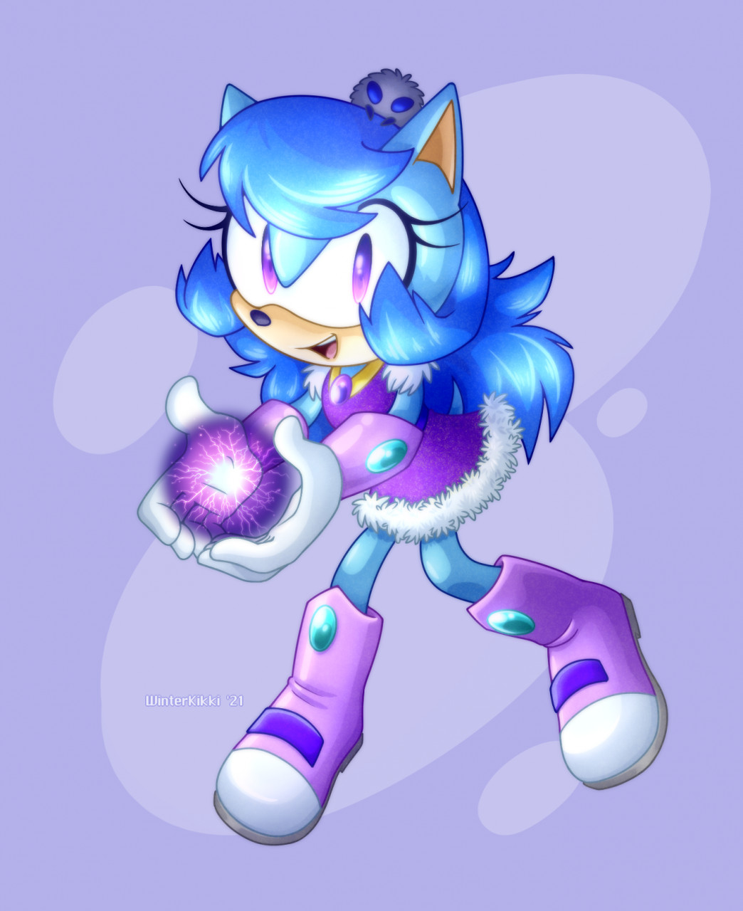 A blue girl-hedgehog [AT] by WinterKikki -- Fur Affinity [dot] net