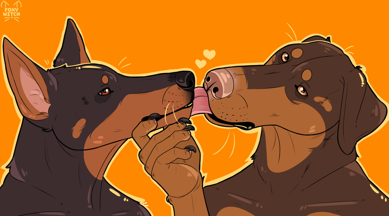 Doberman Kiss by WintryBitch -- Fur Affinity [dot] net