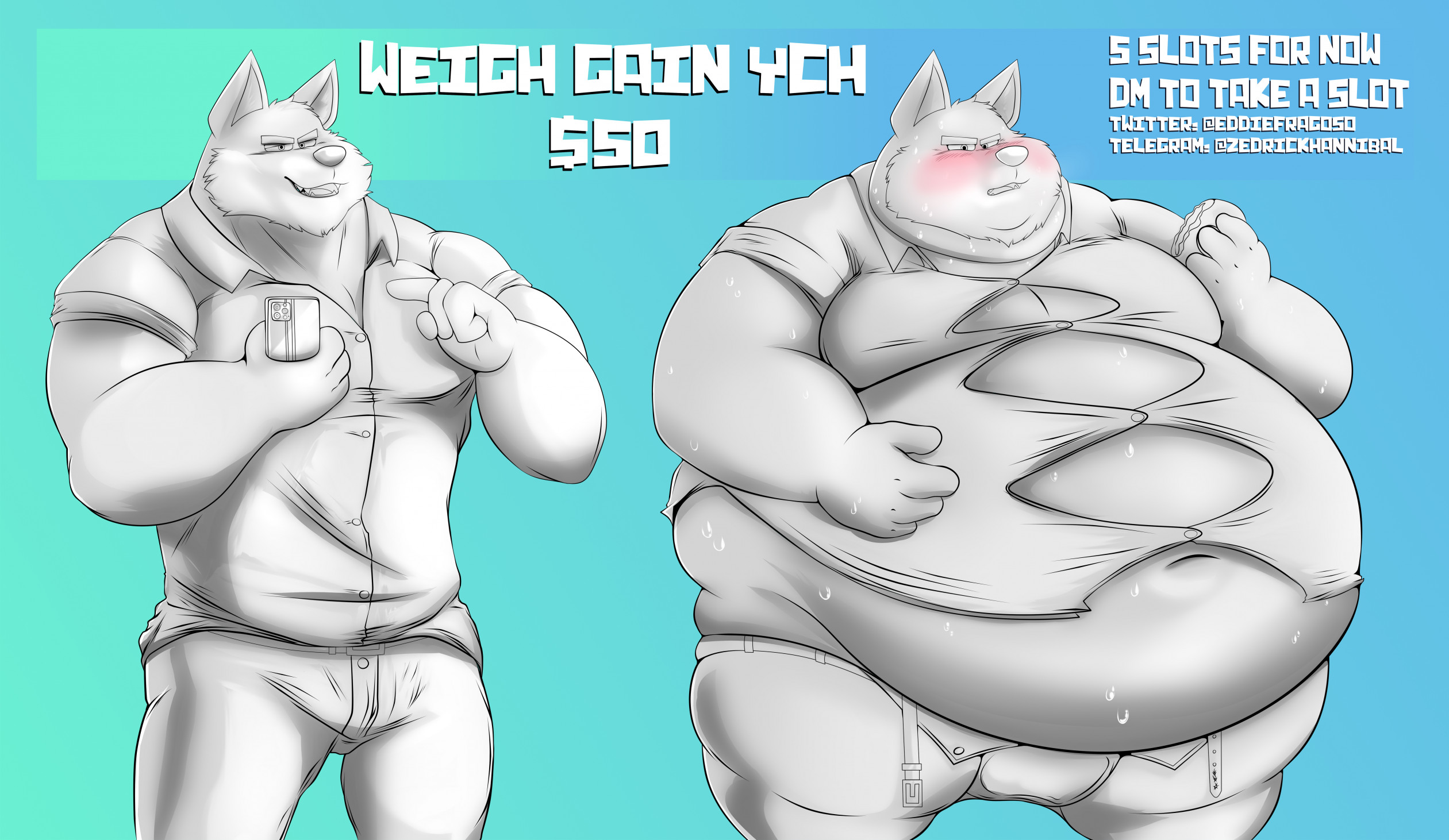 WEIGHT GAIN YCH by Wolf7777777 -- Fur Affinity [dot] net