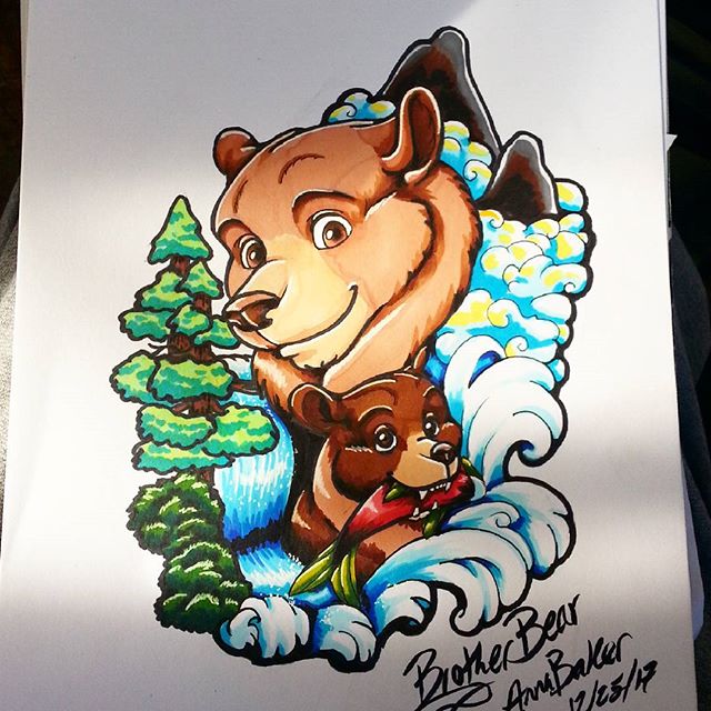 Mountain Bear Tattoo Design