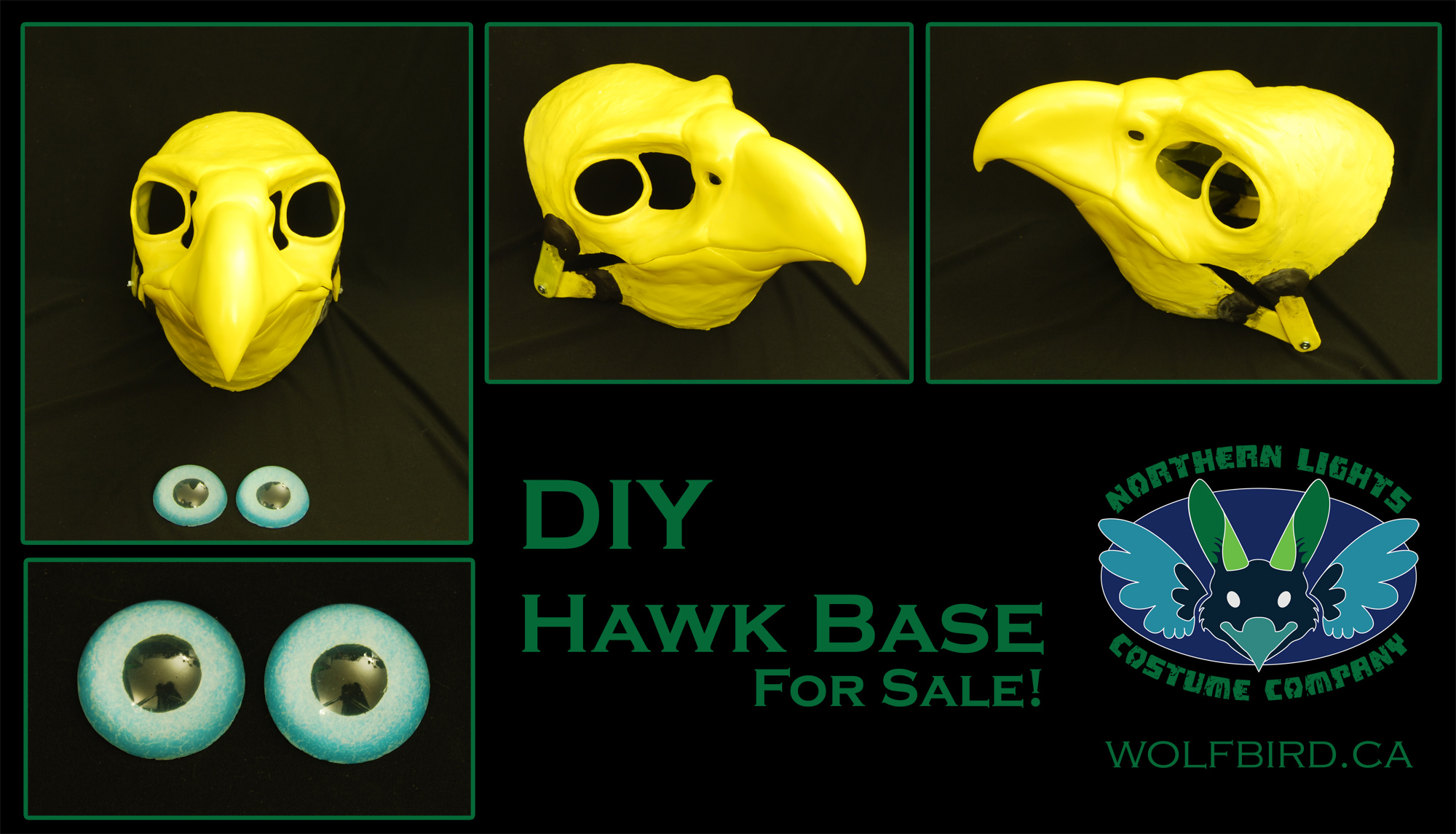 Raptor foam head base for costumes, mascots and fursuits