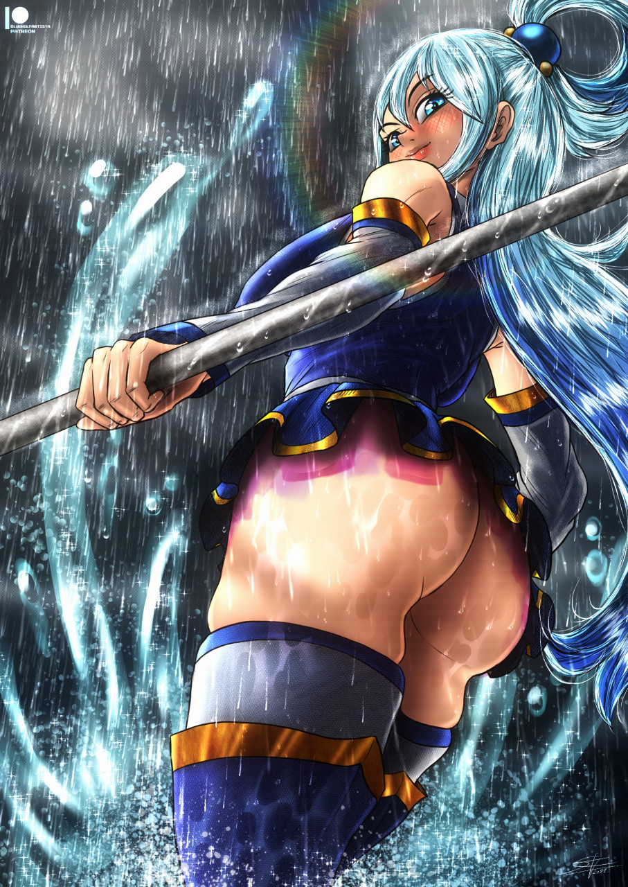 Konosuba - Aqua (Redraw) (NSFW) by Wolfenstain1 -- Fur Affinity [dot] net