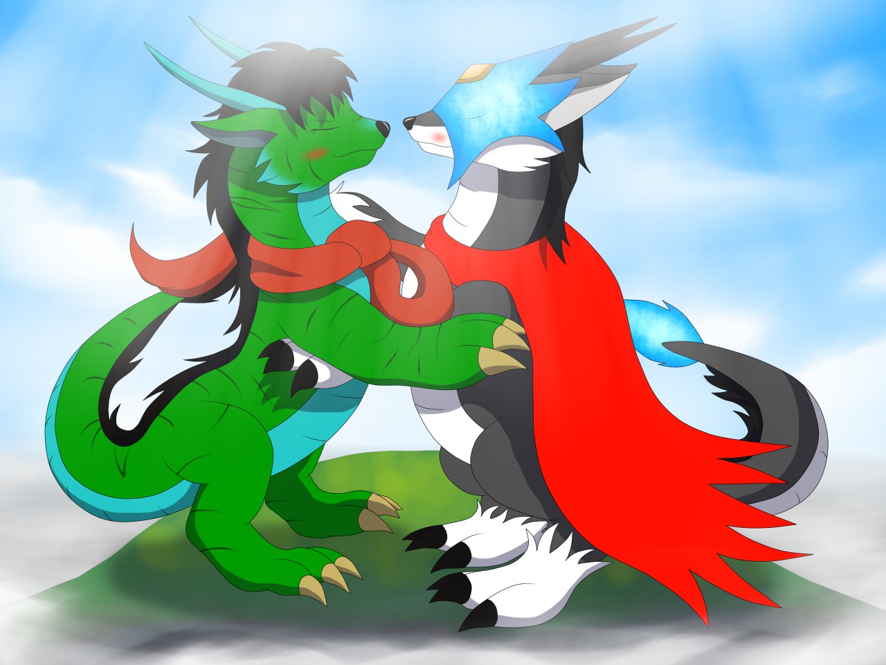 Redraw: dragon love — Weasyl