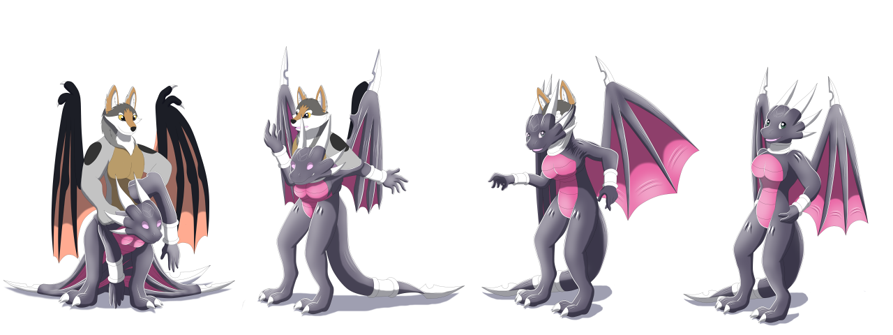 Costume Transformation Animation Dragon Latex Girl