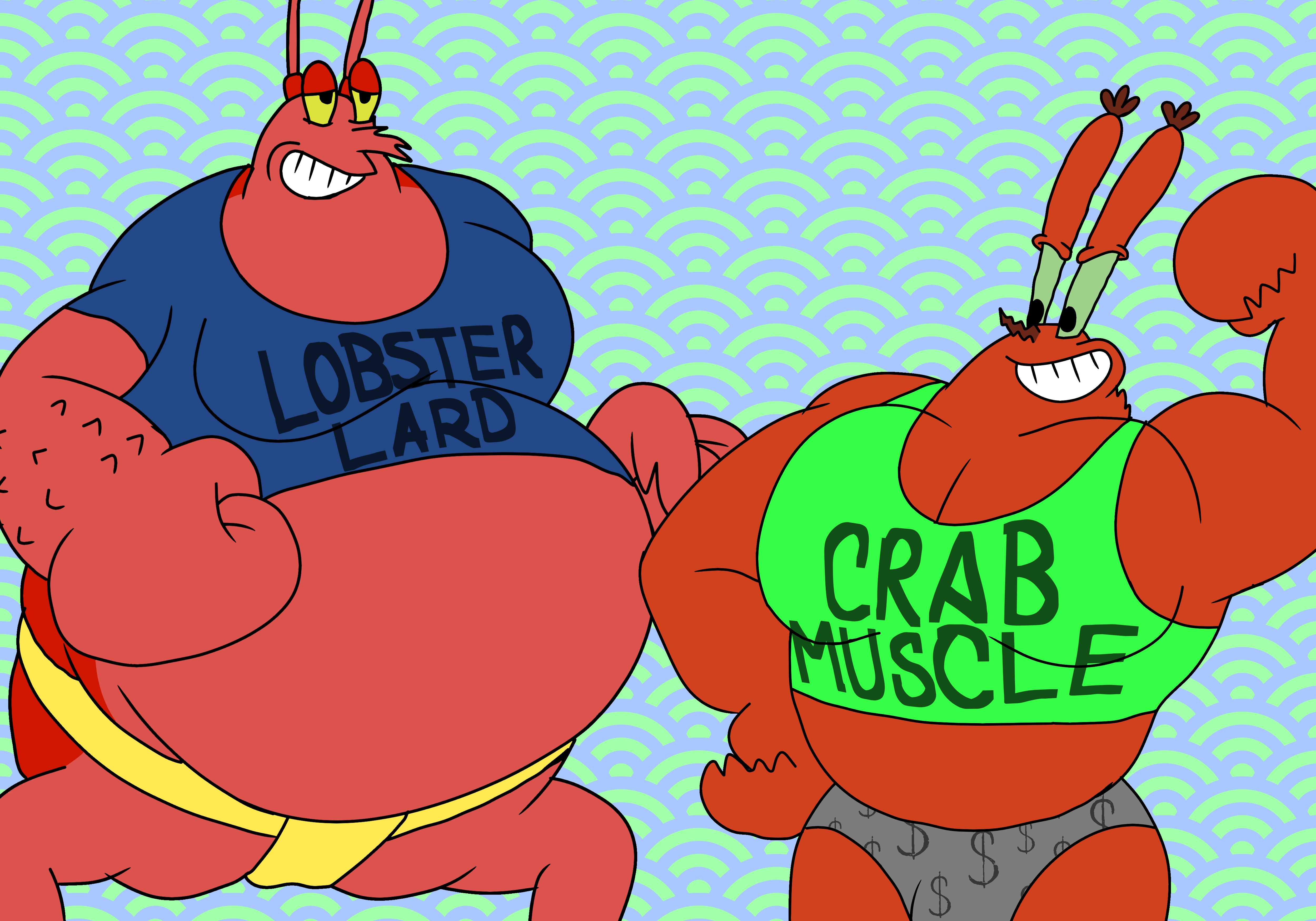 larry the lobster flexing