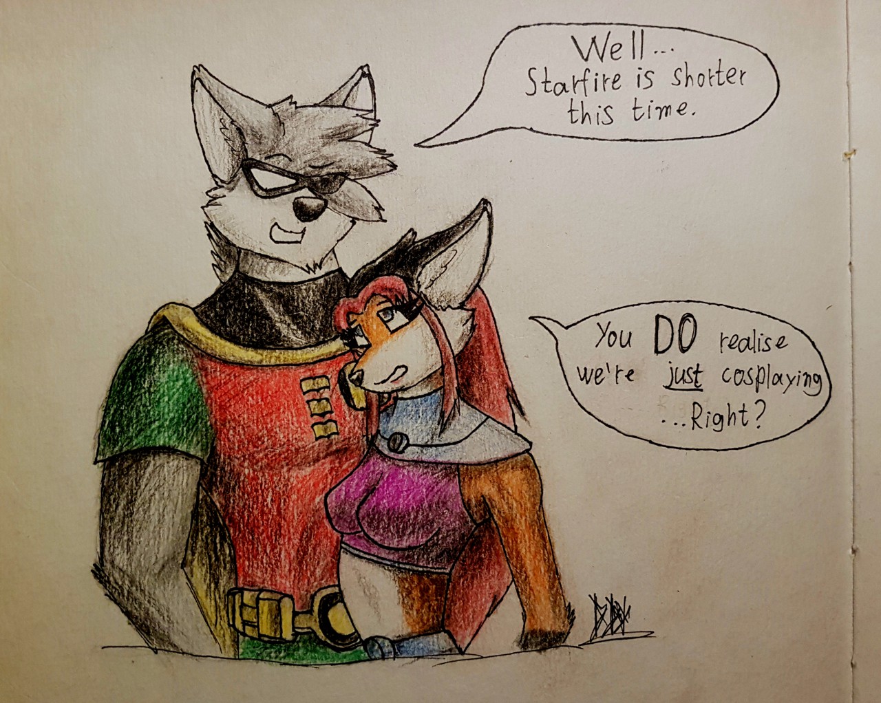 Robin and Starfire by WolfyDenis -- Fur Affinity [dot] net