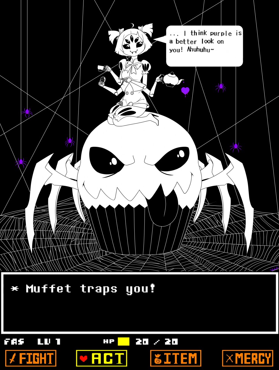 Muffet (Game_ver) by Woobak -- Fur Affinity [dot] net