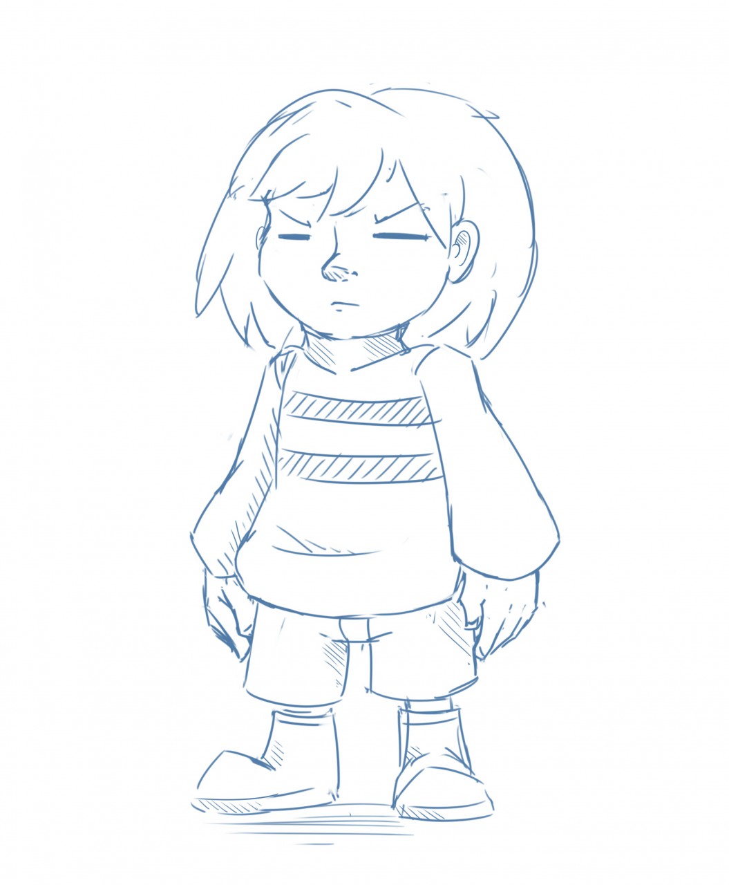 Sketch Frisk Heart Of Determination By Wouhlven Fur Affinity Dot Net