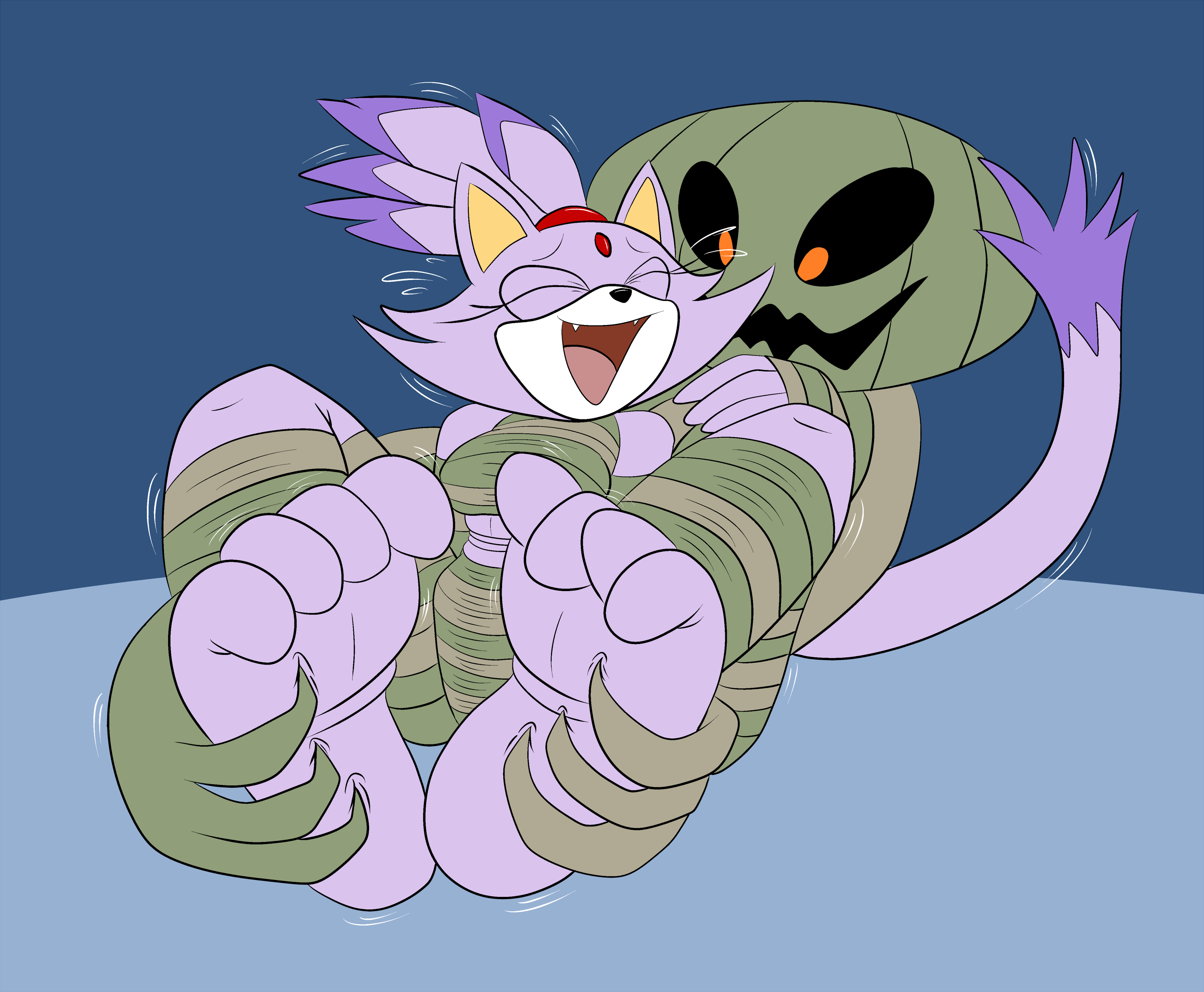 Blaze the Cat Tickled by Ribbon Monster by WrappedMongoose -- Fur Affinity  [dot] net