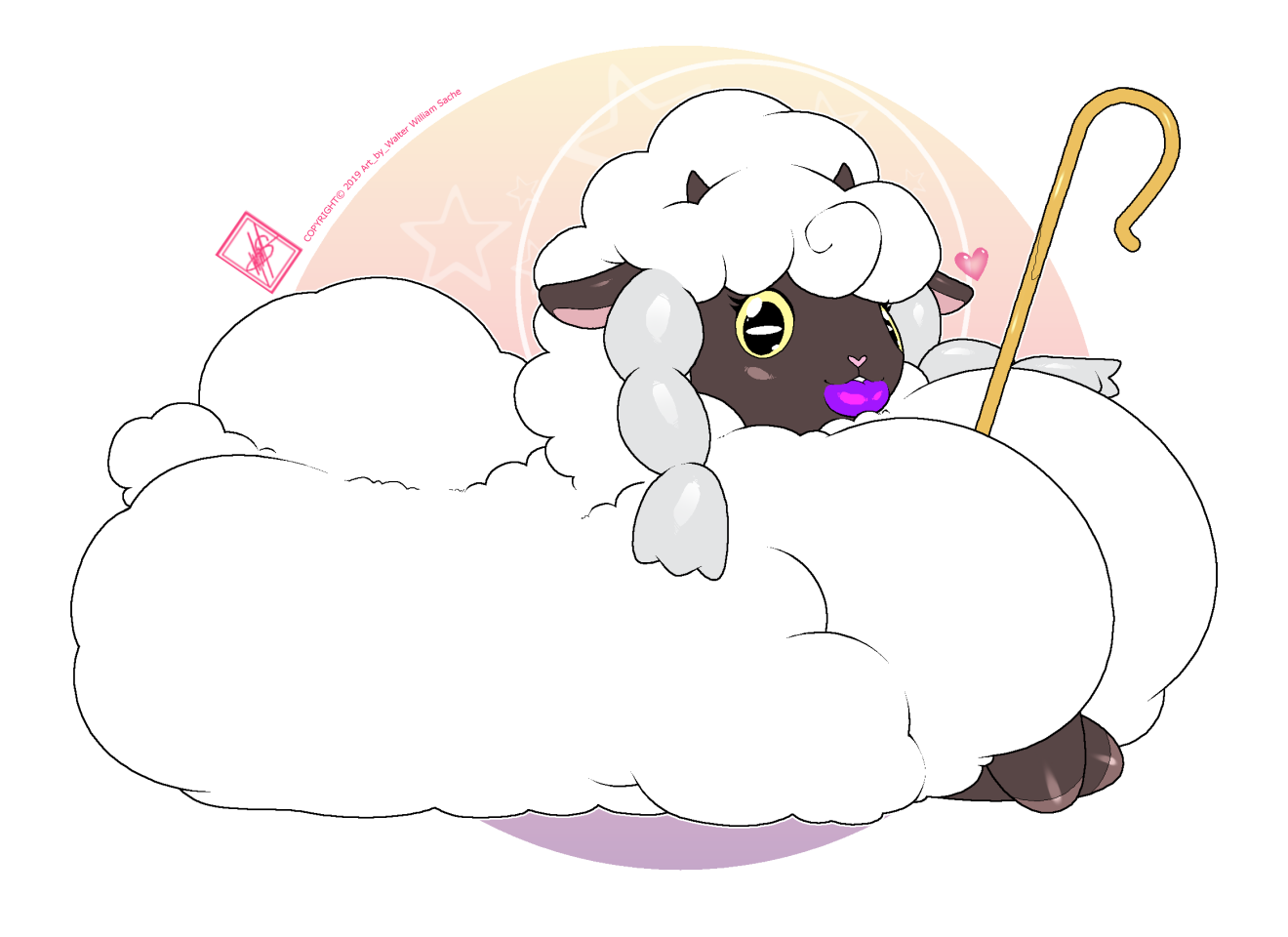 Fluffy Wooloo(flat color). 